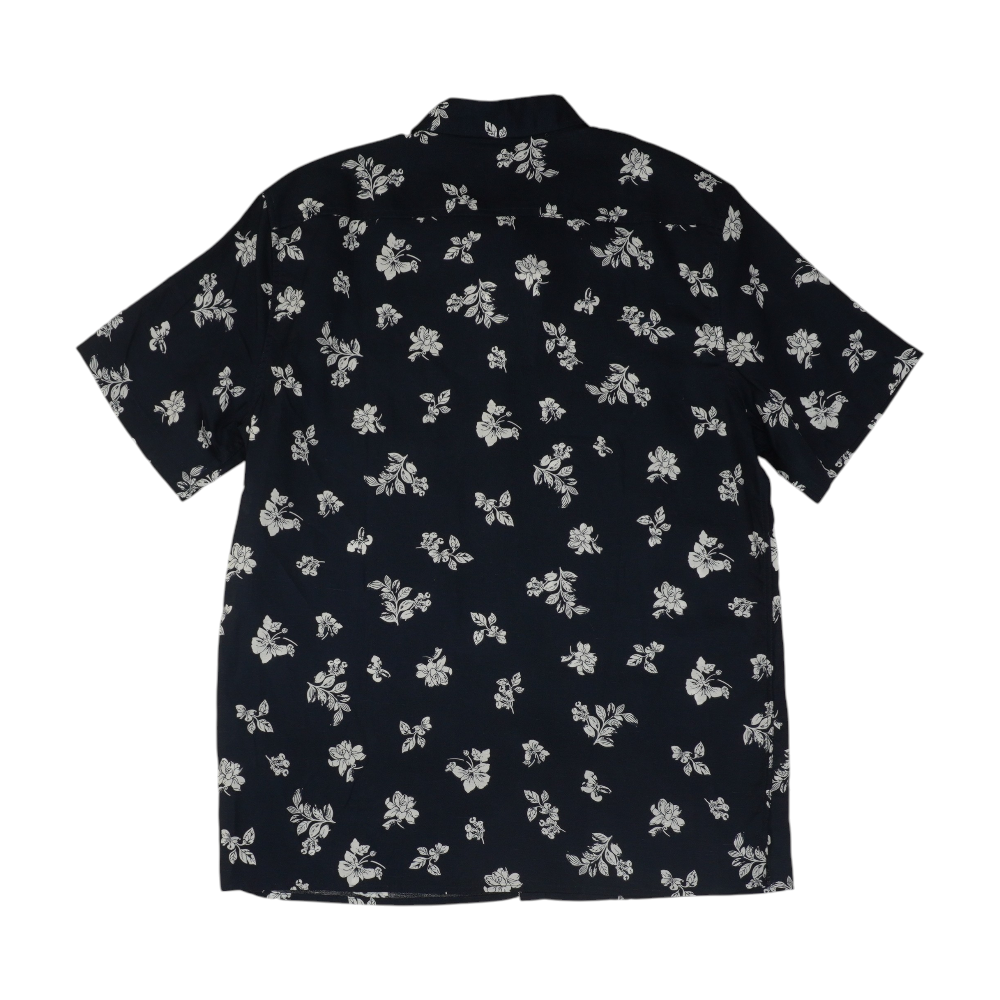 Navy Floral Short Sleeve Button Down