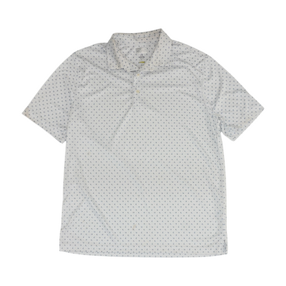 White Print Short Sleeve Polo