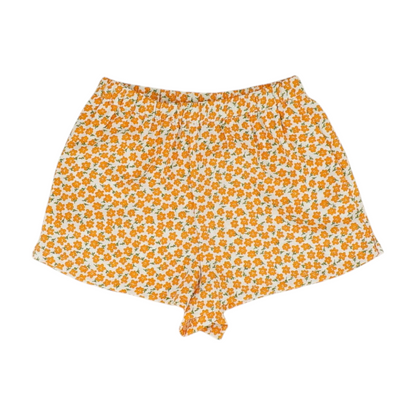 Orange Floral Knit Shorts