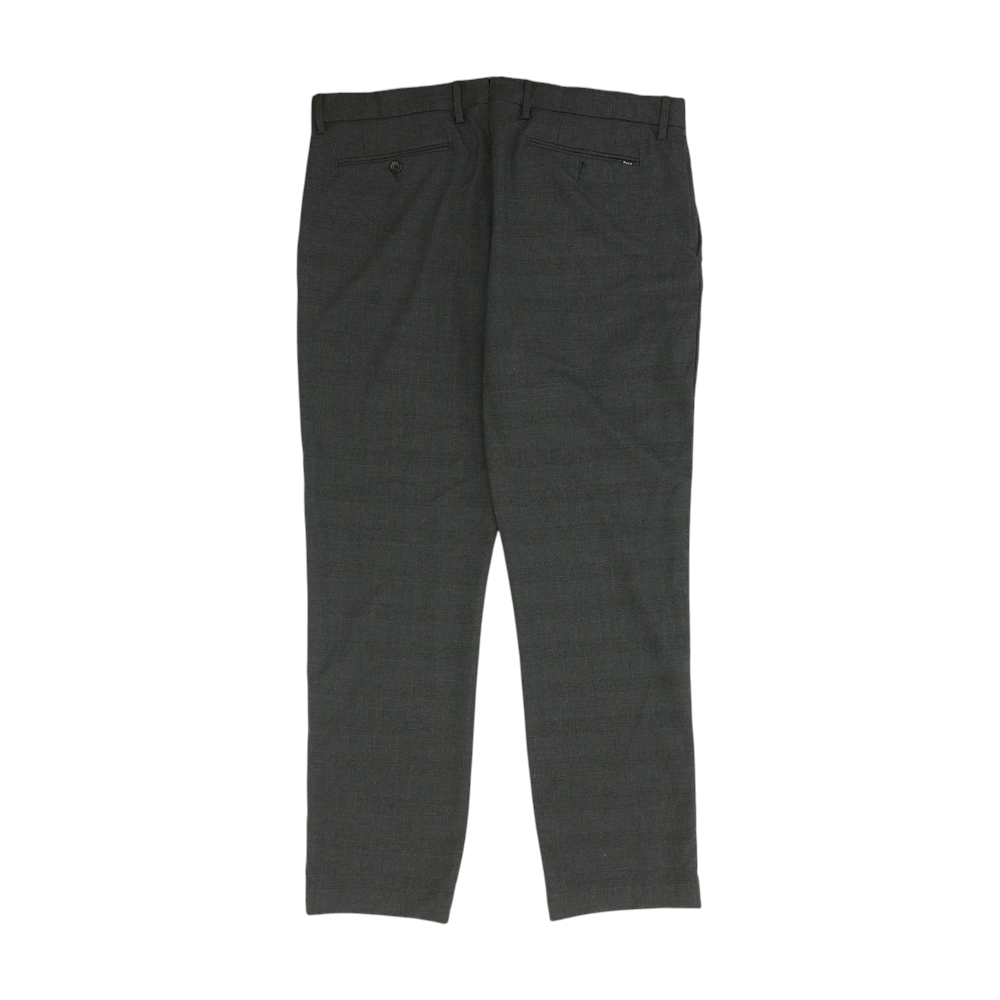 Charcoal Plaid Straight Pants