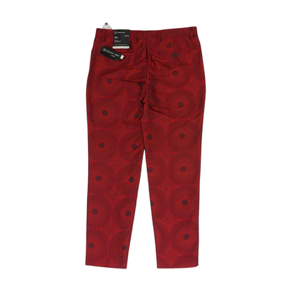 Red Print Slim Pants