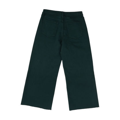 Green Petite Wide Leg Jeans