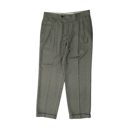Black Houndstooth Regular Pants