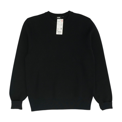 Black Solid Pullover Sweater