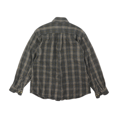 Gray Plaid Flannel Button Down