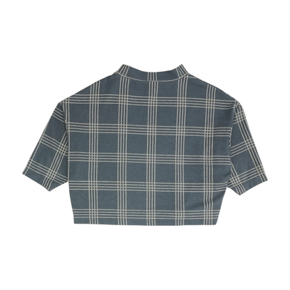 Gray Plaid Pullover Sweater