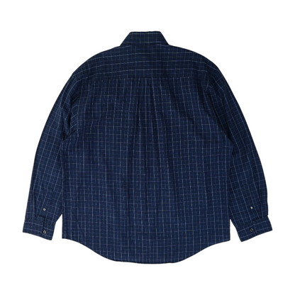 Navy Check Long Sleeve Button Down