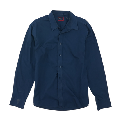 Navy Solid Long Sleeve Button Down