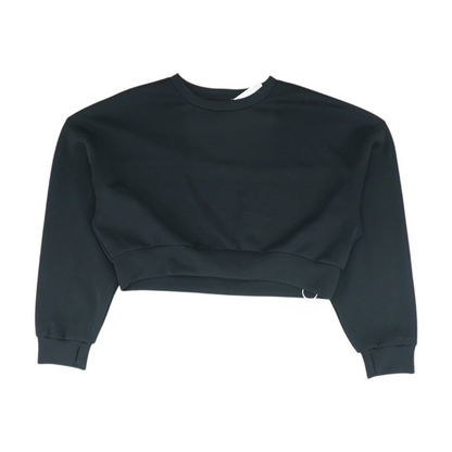 Black Solid Sweatshirt Pullover