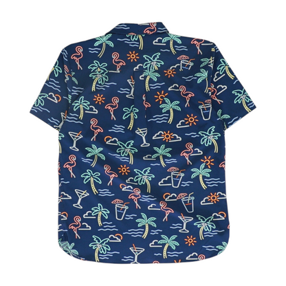 Blue Graphic Short Sleeve Polo