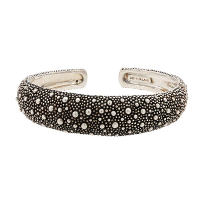 Sterling Silver Starry Night Textured Hinge Bracelet