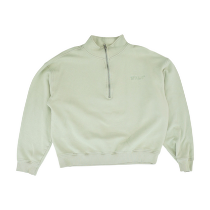 Green Solid 1/4 Zip Pullover