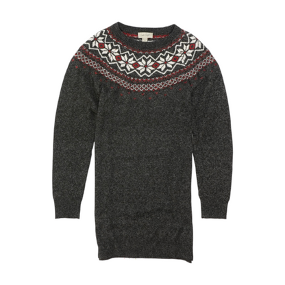 Gray Abstract Pullover Sweater