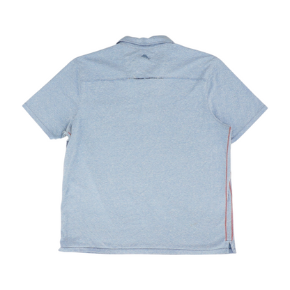 Blue Solid Short Sleeve Polo