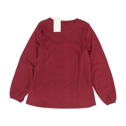 Red Solid Long Sleeve Blouse