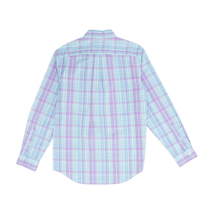 Purple Plaid Long Sleeve Button Down