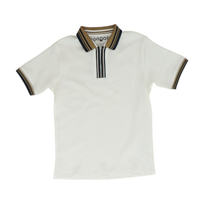 White Short Sleeve Polo
