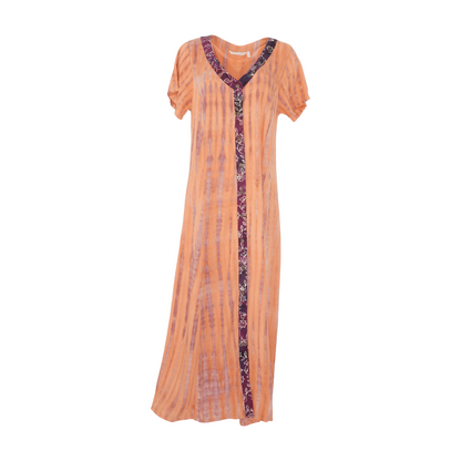 Orange Tie-Dye Maxi Dress
