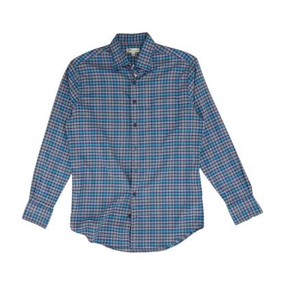 Blue Plaid Long Sleeve Button Down