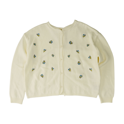 Ivory Floral Cardigan Sweater