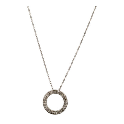.20 ct 14K White Gold Diamond Pave Halo Pendant Necklace