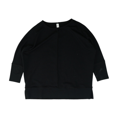 Black Solid Sweatshirt Pullover