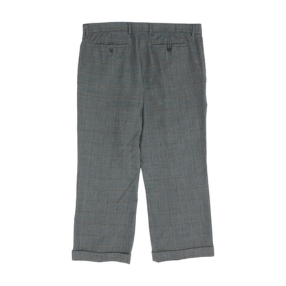 Gray Plaid Regular Pants