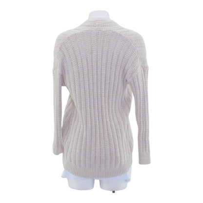 Beige Solid Cardigan Sweater