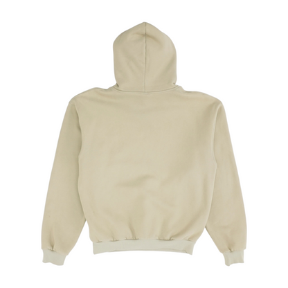 Beige Solid Hoodie Pullover