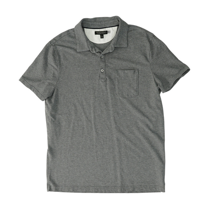 Gray Solid Short Sleeve Polo