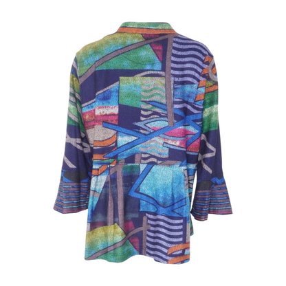 Multi Abstract Cardigan Sweater