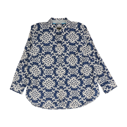 Blue Plus Graphic Button Down