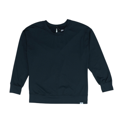 Black Solid Sweatshirt Pullover