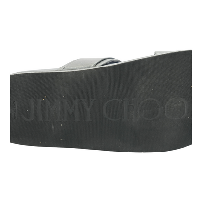 Black Marga Leather Slides