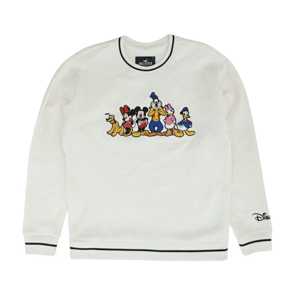 White Solid Sweatshirt Pullover