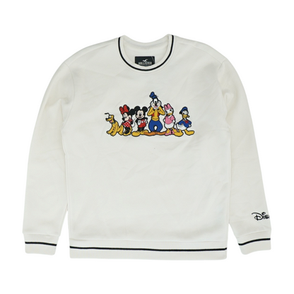 White Solid Sweatshirt Pullover