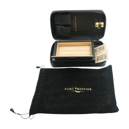 The Hemingway Edition Black Leather Cigar Case