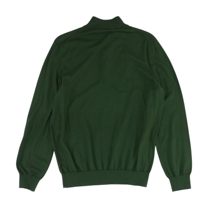 Green Solid 1/4 Zip Sweater