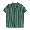 Green Striped Short Sleeve Button Down