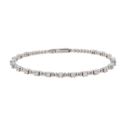 2 ctw Sterling Silver Lab Grown Diamond Bangle Bracelet