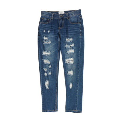 Blue Solid Low Rise Jeans