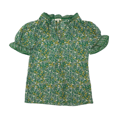 Green Floral Blouse