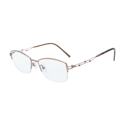 Rose Gold Browline Prescription Eyewear