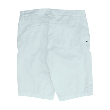 White Solid Chino Shorts