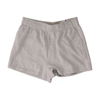 Gray Solid Knit Shorts
