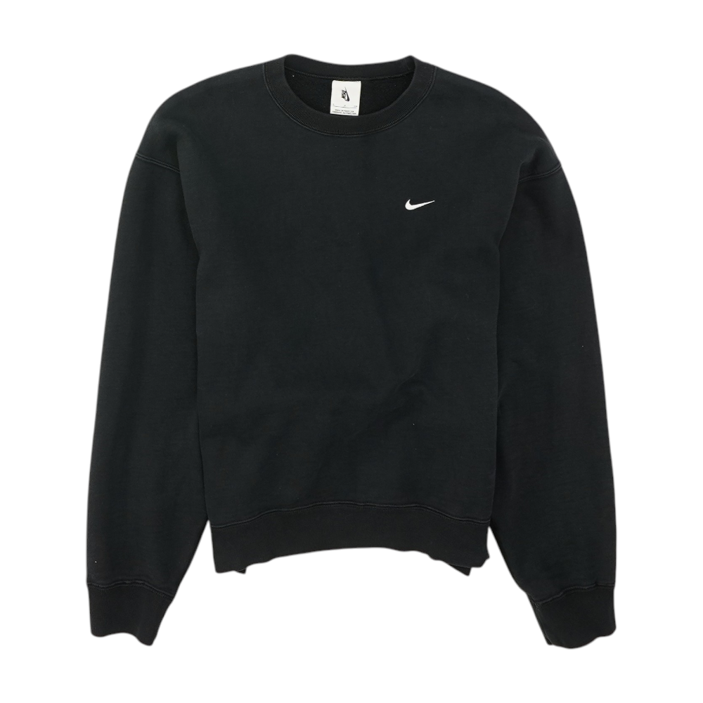 Black Solid Sweatshirt Pullover