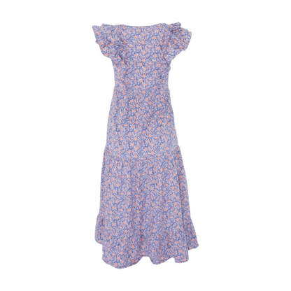 Blue Floral Midi Dress