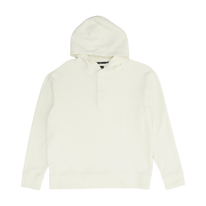 White Solid Hoodie Pullover