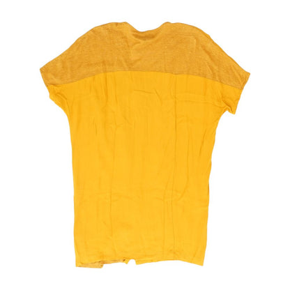 Mustard Solid Short Sleeve Blouse