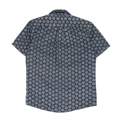 Navy Floral Short Sleeve Button Down